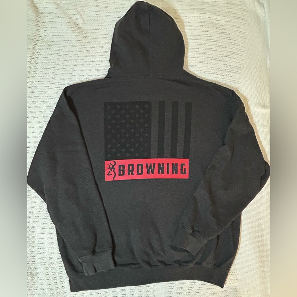 Browning Men's Charcoal and Red Hoodie